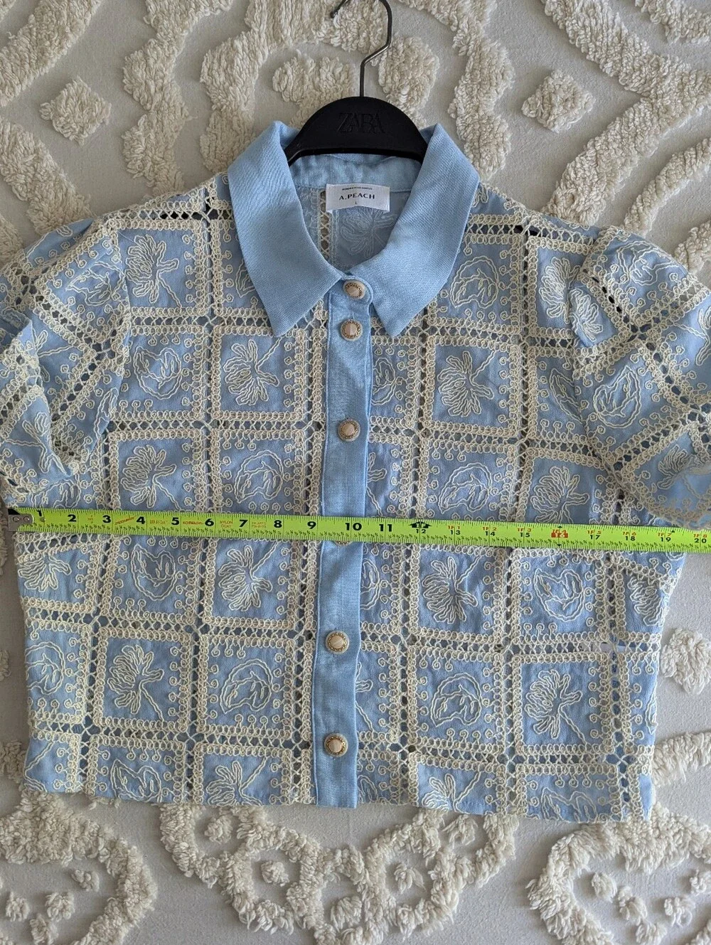 Coastal Granddaughter Hamptons Seaside Summer Embroidered Crop Top Large - Picture 6 of 8